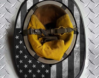 Oude Amerikaanse vlag brandweerhelm wrap rand rand sticker sticker overlay label
