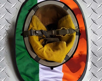 Etiqueta adhesiva de vinilo para casco de bomberos con la bandera irlandesa ventosa