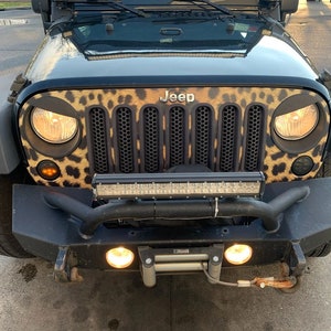 Sovrapposizione di decalcomanie adesive con involucro per griglia in vinile con stampa animalier Jeep Grill Skin