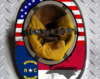 North Carolina State Flag Fire Helmet Skin Brim Trim Sticker Decal Overlay