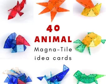 Cartes d&#39;idées Animal Magna-Tile