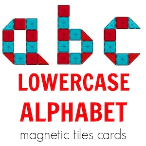 Ideekaarten voor magnetische tegels: alfabet met kleine letters