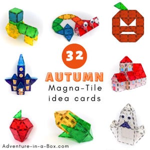 Herbstliche Magna-Tile Idee Karten