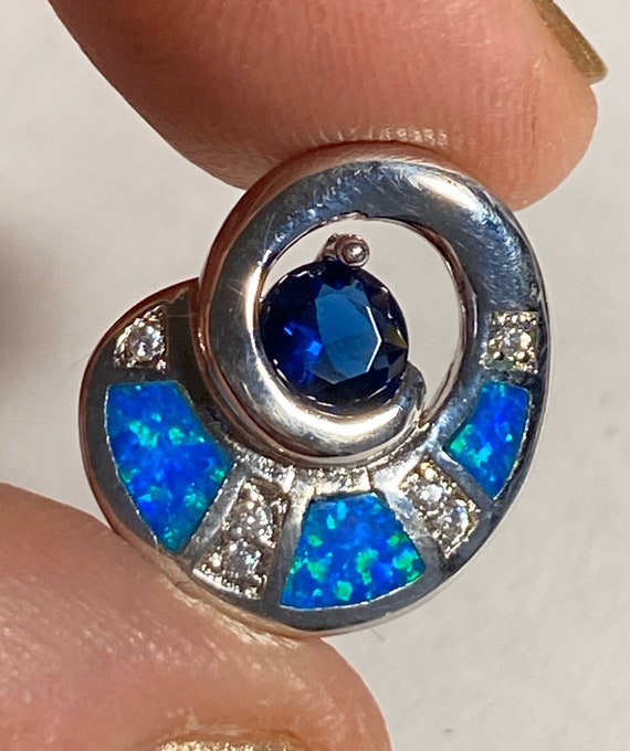 Natural Sapphire and Australian opal pendant - So… - image 2