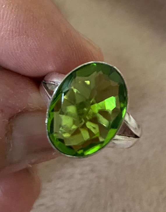 6CT Natural Peridot Gem Ring 7