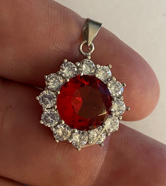 3CT Ruby Pendant Necklace