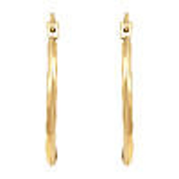 Solid 10KT Gold 20.5mm Hoop Earrings NWT - image 2