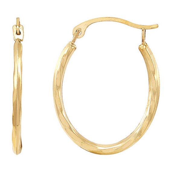 Solid 10KT Gold 20.5mm Hoop Earrings NWT - image 1