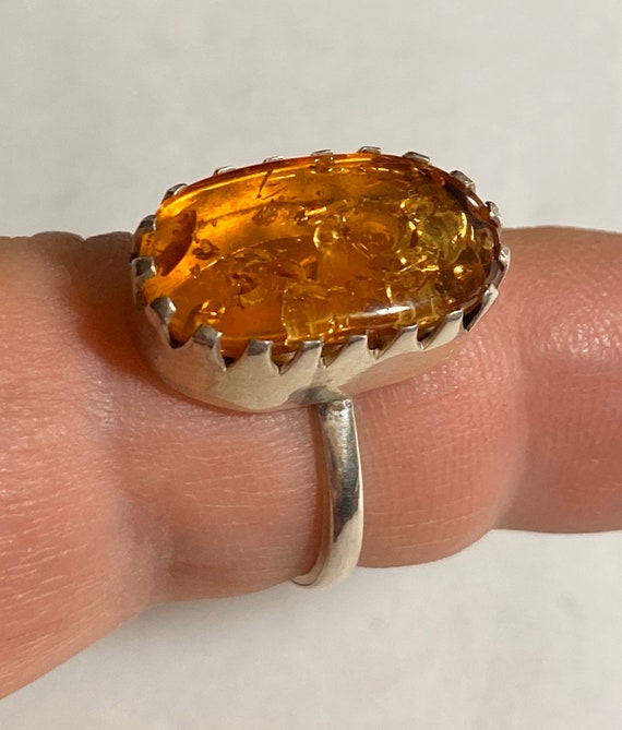 Gorgeous Natural Baltic Amber, Ring Size 8