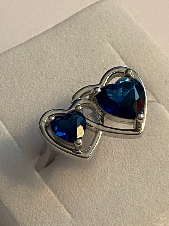 Gorgeous Tanzanite hearts, solid sterling silver .