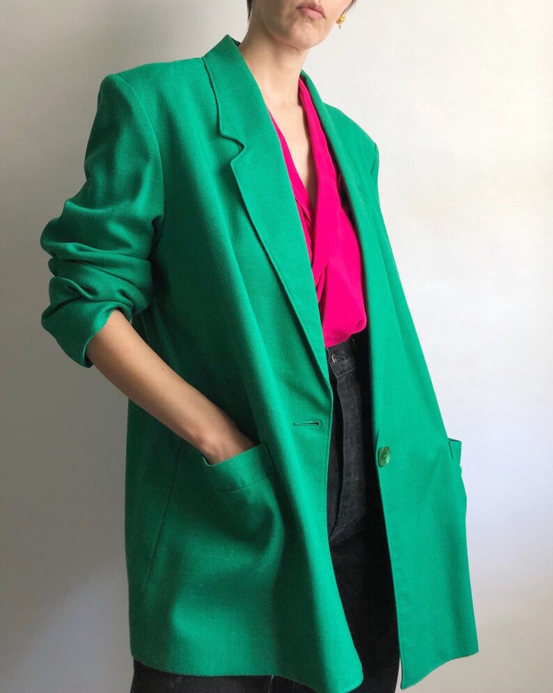 Vintage lightweight blazer in kelly green