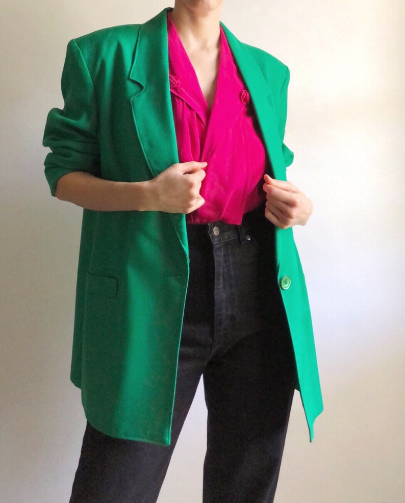 Vintage lightweight blazer in kelly green