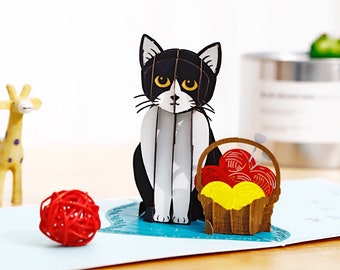 Pop Up Cat Card Etsy