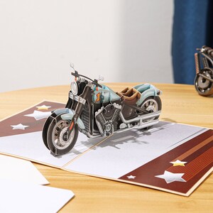 3D-Motorrad-Vatertagskarte, Pop-Up-Geburtstagskarte für Männer, Vater, Papa-Karte