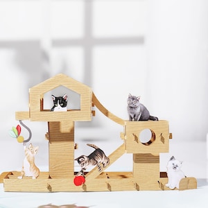 Carte d'anniversaire de chat Liif, carte d'arbre à chat pop-up 3D pour amoureux des chats