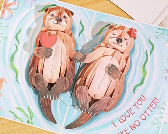 Love Otter Valentines Day Card, Anniversary Card For Wife, Couple, Husband