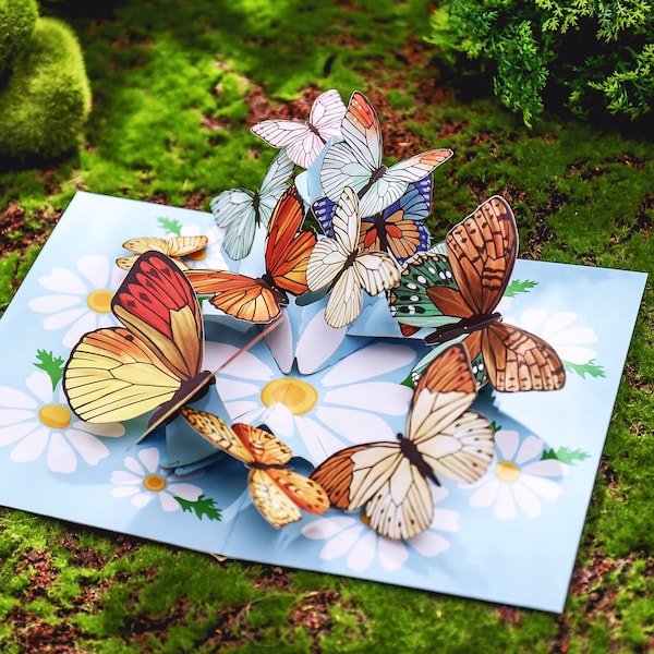 Liif Butterfly 3D Greeting Pop Up Card, Thinking Of You Card, Mothers Day, Sympathy Card, Just Because, Birthday Card For Her, Wife, Grandma