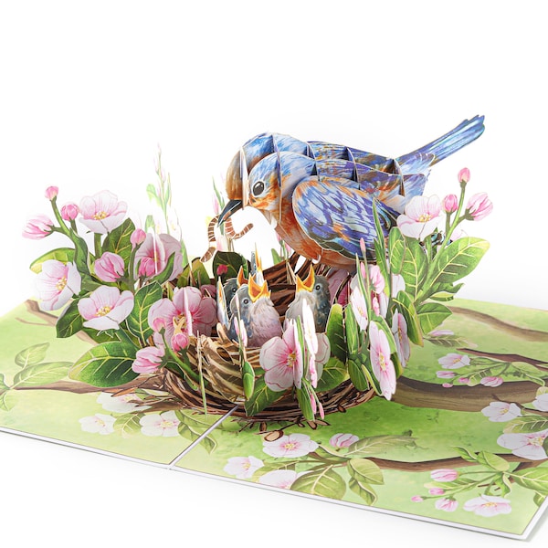 3D Bluebird Pop-Up Card, Mother's Day Gift