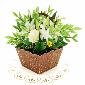 Liif Sympathy Basket Blumen 3D GrußKarte, Beileidskarte, Heilung, Beerdigung, Memorial, Thinking Of You, Sympathy Gift
