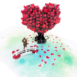 3D Love Tree Anniversary Card, Happy Anniversary Card, Valentines Day Card, Engagement Card For Her, Wife, Him, Funny image 4