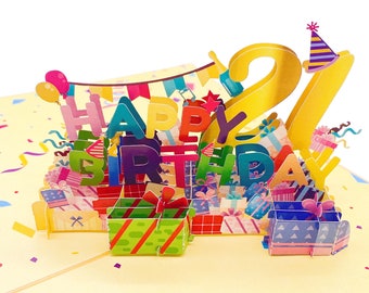 Liif 21st Birthday Pop Up Card, Handmade Celebration Card