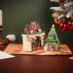 Liif 3D Pop Up Kids Cartão de Natal, Cartão de Feliz Natal, Cartão de Natal - Para Neto, Neta, Crianças, Crianças