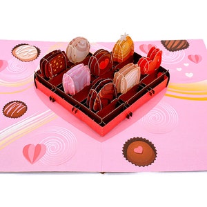 Liif Sweet Chocolate Box 3D Greeting Pop Up Valentine Cards, Valentines Day Card, Mother's Day, Heart, Birthday Card For Boyfriend, Girl image 3