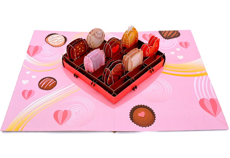 Liif Sweet Chocolate Box 3D Greeting Pop Up Valentine Cards, Valentines Day Card, Mother's Day, Heart, Birthday Card For Boyfriend, Girl image 3