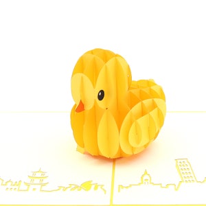 Liif Rubber Duck pop-up kaart, 3D Duck pop-up kaart, Pop Up kaart voor al occasionele, verjaardag, Kids, Baby douche, Baby aankondiging