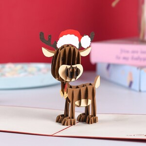 Liif Reindeer 3D Greeting Pop Up christmas cards, Christmas Card For Kids, Children, Funny, Cute, Xmas Card, Xmas Gifts, Holiday Card