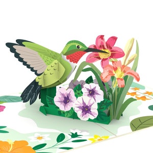 Liif Colibrì Biglietto pop-up di auguri per la festa della mamma in 3D, Biglietto per la festa della mamma, Biglietto per uccelli, Biglietto di compleanno carino, Regalo per l'amore degli uccelli, Pensando a te