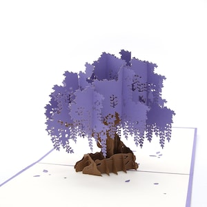 Liif Wisteria Purple Tree Greeting Pop Up Card For All occasions, Birthday, Mother's Day, Anniversary, Get Well, Wedding, Spring Time