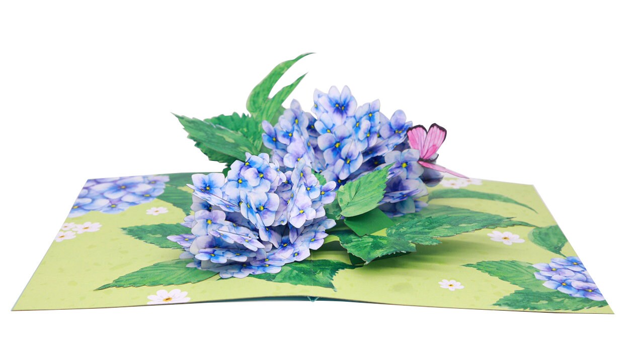 Hydrangea Flower 3D Pop up Card, All Occasions - Etsy