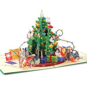 Christmas Card, Funny Cat Merry Christmas Card, Happy Holiday Cat Card, 3D Pop Up Christmas Card image 4