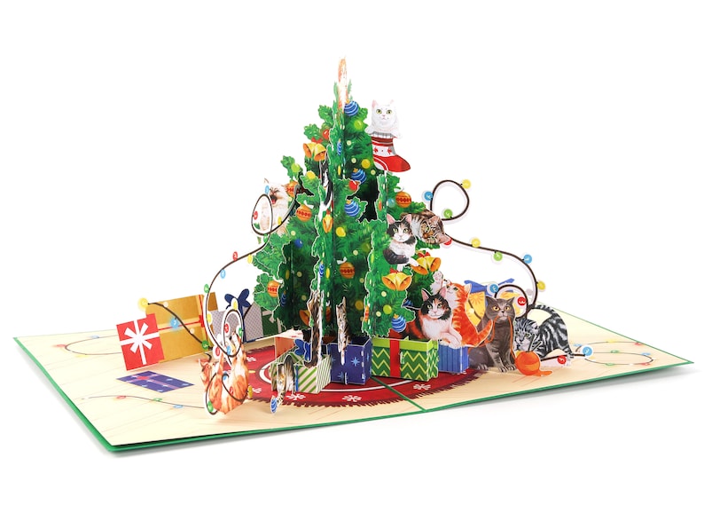 Christmas Card, Funny Cat Merry Christmas Card, Happy Holiday Cat Card ...