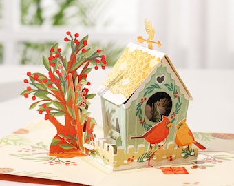 Liif Cardinal Love Bird 3D Pop Up Card, Saint-Valentin, anniversaire, anniversaire, fête des mères | Pour épouse, mère, cadeau amoureux des oiseaux