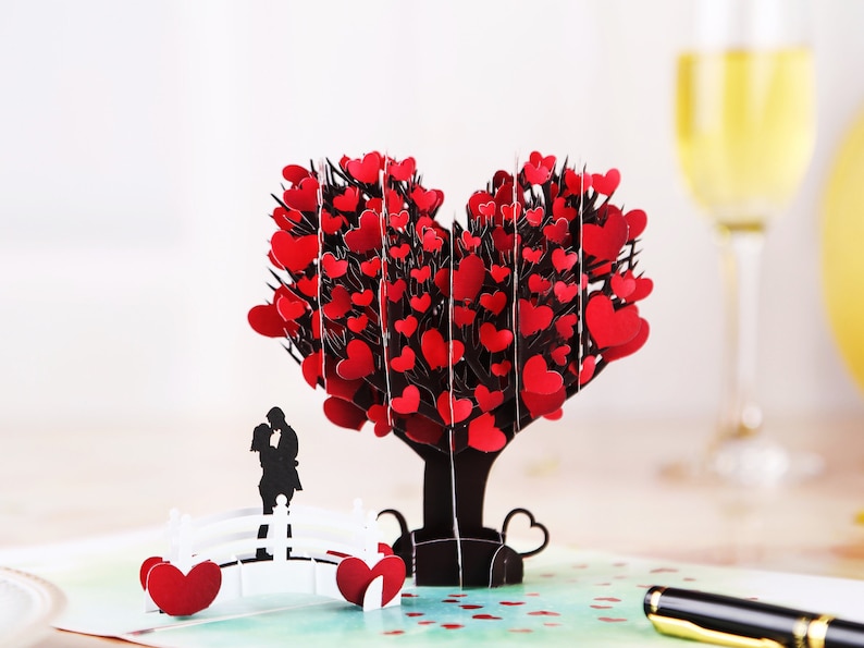3D Love Tree Anniversary Card, Happy Anniversary Card, Valentines Day Card, Engagement Card For Her, Wife, Him, Funny image 3