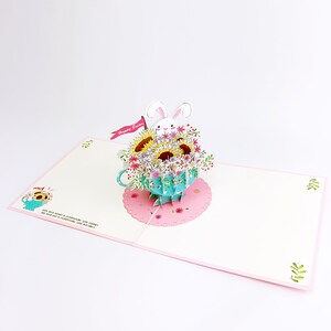 Liif Teacup Bunny 3D Greeting Easter Pop up Card, Cute Rabbit Easter - Etsy