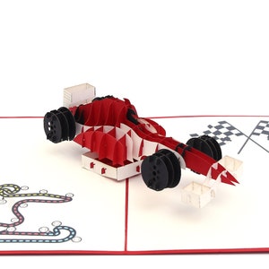Liif F1 Racing Pop Up Karte zum Geburtstag, Vatertag, Abschluss, Glückwunsch, Get Well, New Business, Handmade Geschenk