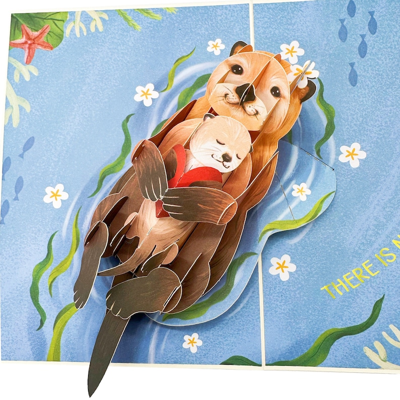 Mothers Day Card, ' No Otter Mom Like You ' Pop Up Mothers Day Card, Birthday Card For Mom, Mother, Otter card. image 1