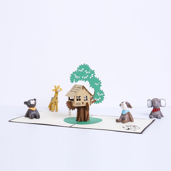 Flowers & Tree - Biglietto pop-up 3D per compleanno, laurea, San Valentino, festa della mamma, anniversario, grazie, per tutte le occasioni (glicine