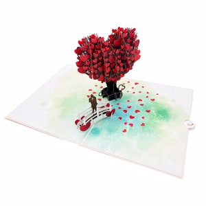 3D Love Tree Anniversary Card, Happy Anniversary Card, Valentines Day Card, Engagement Card For Her, Wife, Him, Funny image 5