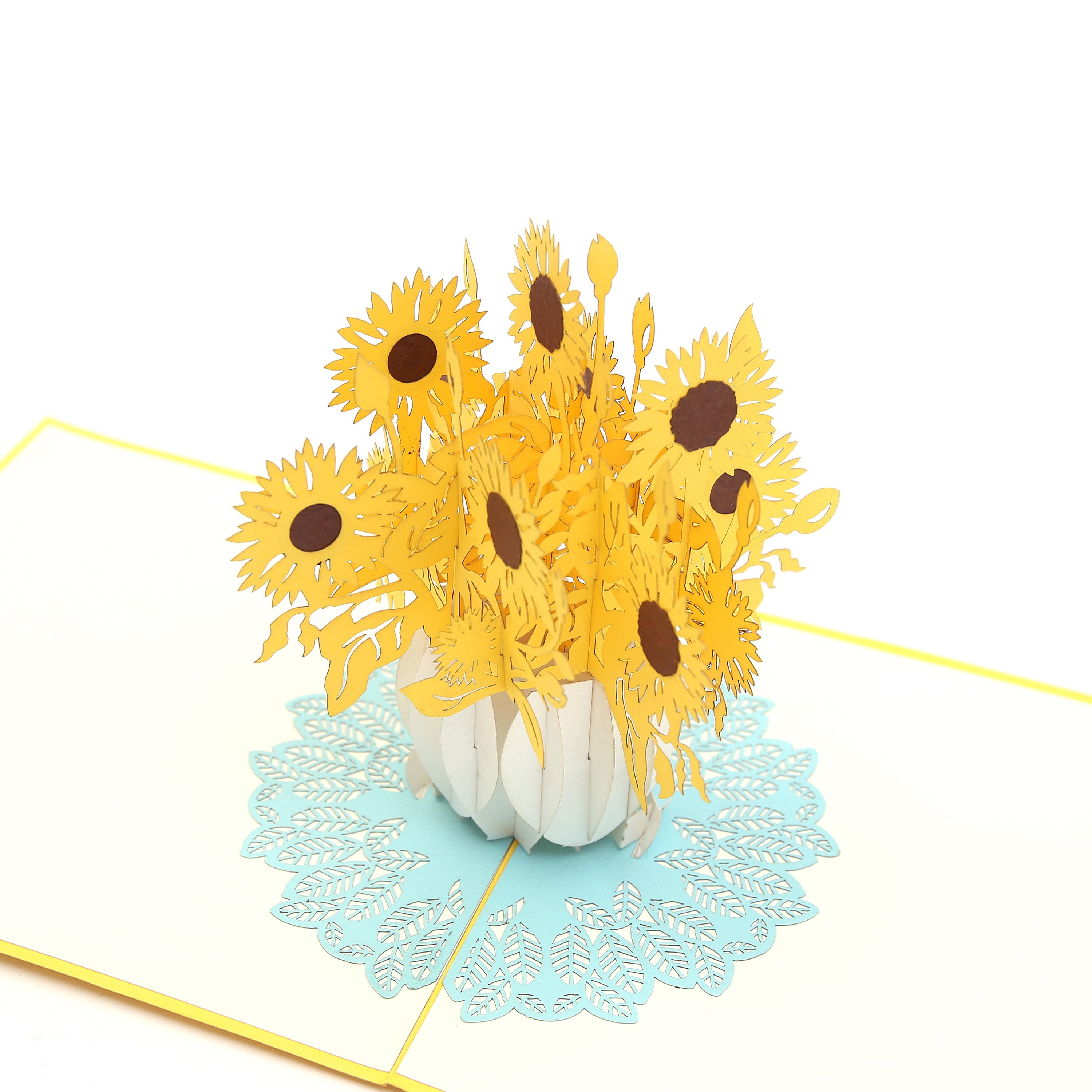 Sunflower Bouquet Pop up Card, 3D Floral Greeting - Etsy