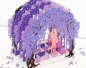 Liif Wisteria Arch 3D Greeting Pop Up Card, Happy Birthday Card For Wife, Anniversary Card, Valentines Day Card, Anniversary Gifts for Her