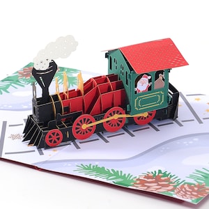 Liif Polar Express kerstpop-upkaart, pop-up kerstkaarten, kerstkaart, kerstkaart voor kinderen, jongen, meisje, kerstkaart, cadeau