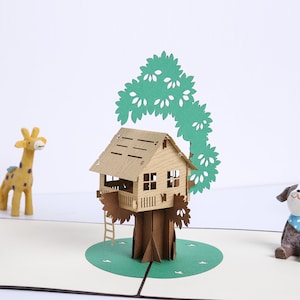 Liif Tree House Pop Up Card, 3D House Pop Up Greeting Card, Pop Up Card For All Occasions, Birthday, Kids, Father's Day, Congratulations