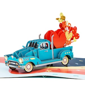 Liif Love Truck Valentines Day Card, Anniversary Card for him, husband