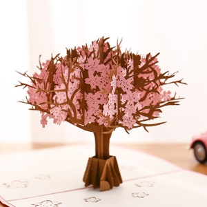 Liif 桜の木 3D ポップアップ カード、春のカード、母の日、記念日、結婚式、誕生日