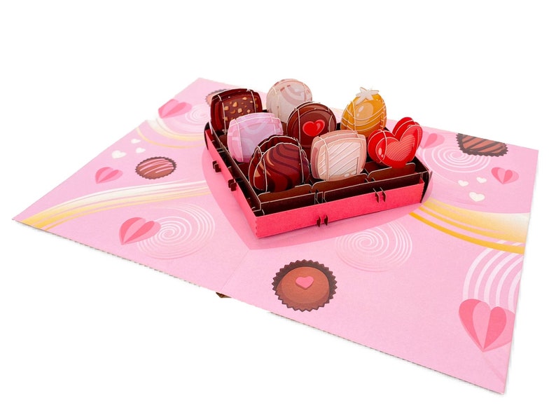 Liif Sweet Chocolate Box 3D Greeting Pop Up Valentine Cards, Valentines Day Card, Mother's Day, Heart, Birthday Card For Boyfriend, Girl image 2
