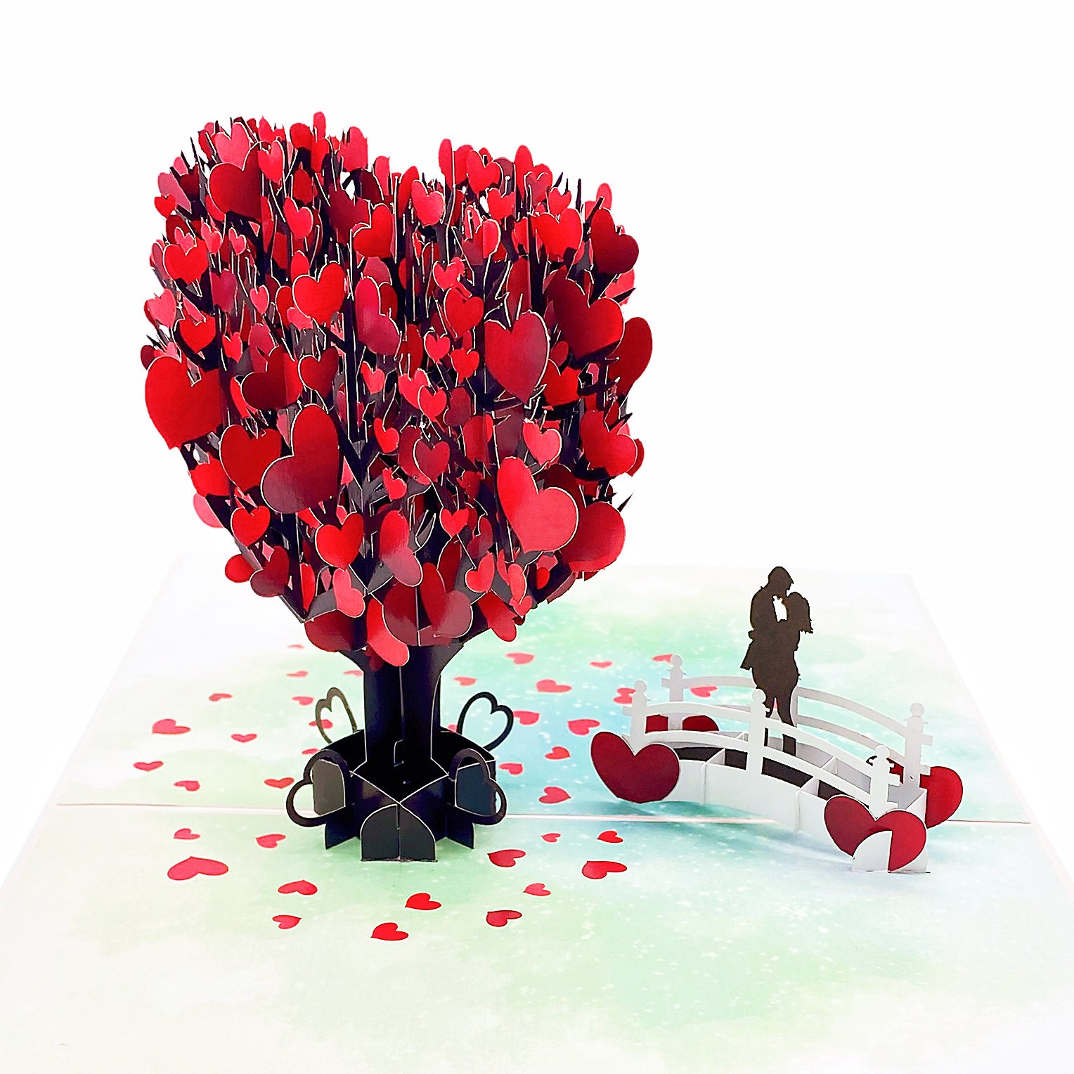 ORIGAMI POP CARDS Tree Of LOVE Hearts 3D Pop Up Greeting Card Valentines Day EUR 13,43 - FR - View #5